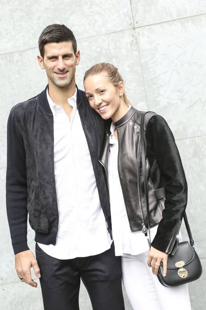 Novak Djokovic e Jelena Djokovic alla sfilata di Giorgio Armani LAPRESSE